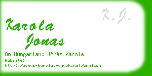 karola jonas business card