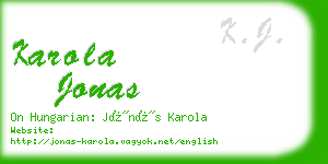 karola jonas business card